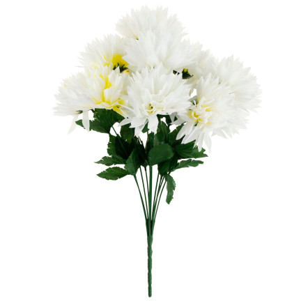 CV23704-1 CHRYSANTHEMUM STRAUSS 12 BLUMEN KÜNSTLICH WEISS 50CM