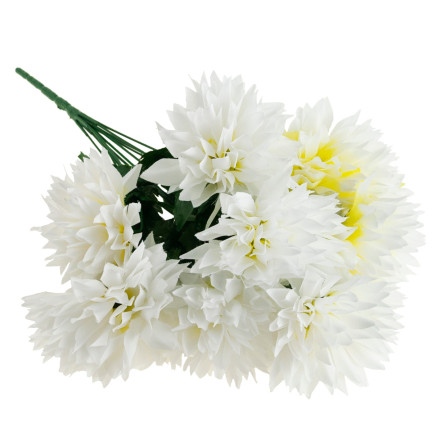CV23704-1 CHRYSANTHEMUM STRAUSS 12 BLUMEN KÜNSTLICH WEISS 50CM