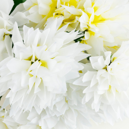 CV23704-1 CHRYSANTHEMUM STRAUSS 12 BLUMEN KÜNSTLICH WEISS 50CM