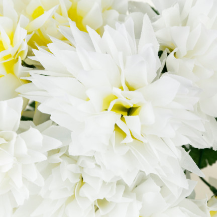 CV23704-1 CHRYSANTHEMUM STRAUSS 12 BLUMEN KÜNSTLICH WEISS 50CM