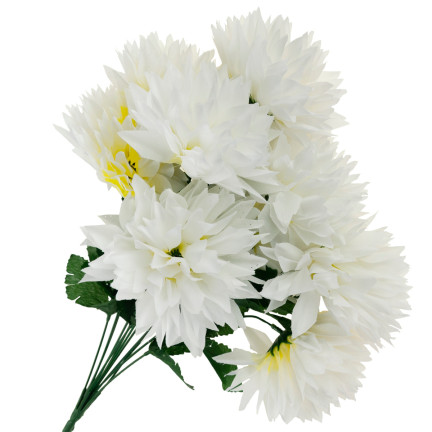 CV23704-1 CHRYSANTHEMUM STRAUSS 12 BLUMEN KÜNSTLICH WEISS 50CM