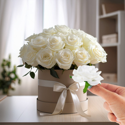CV23968-1 ROSE PRODUKT SAMT BLUME KOPF REALISTISCH FÜR FLOWERBOXES SCHILF