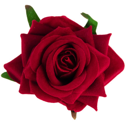 CV23968-2 ROSA ROT VELOURS BLUME KOPF PRODUKT