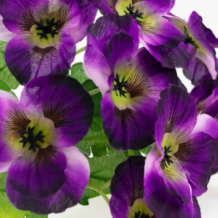 CV26367-4 Stiefmütterchen, dichter Strauß aus Stiefmütterchen, künstliche Blumen, Stiefmütterchenzweige im Strauß
