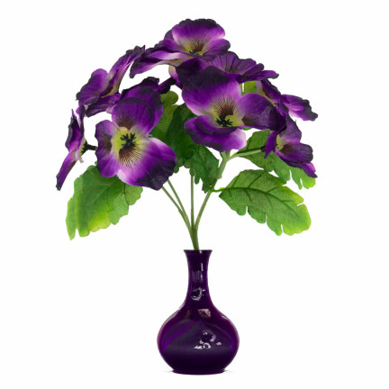 CV26367-4 Stiefmütterchen, dichter Strauß aus Stiefmütterchen, künstliche Blumen, Stiefmütterchenzweige im Strauß