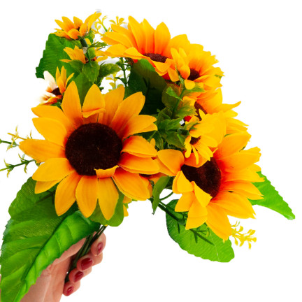 CV26503 Sonnenblume, Strauß aus künstlichen Sonnenblumen, Blumen für die Vase oder als Tischdekoration