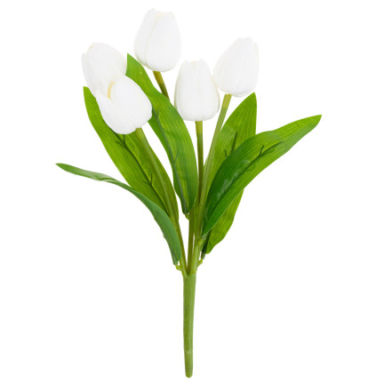 CV26805-2 TULPENSTRAUSS WEISS SCHÖN WIE LEBENDE SCHAUMTULPEN KÜNSTLICH