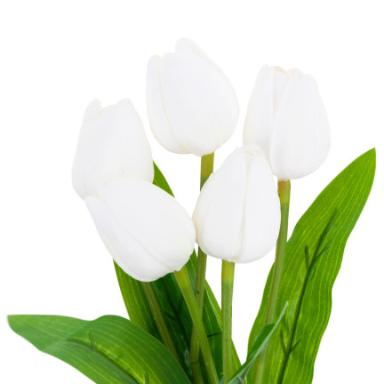 CV26805-2 TULPENSTRAUSS WEISS SCHÖN WIE LEBENDE SCHAUMTULPEN KÜNSTLICH