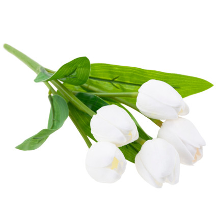 CV26805-2 TULPENSTRAUSS WEISS SCHÖN WIE LEBENDE SCHAUMTULPEN KÜNSTLICH
