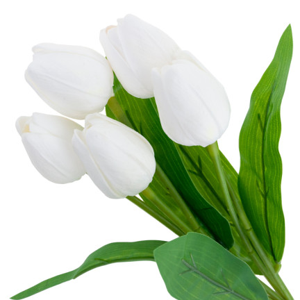 CV26805-2 TULPENSTRAUSS WEISS SCHÖN WIE LEBENDE SCHAUMTULPEN KÜNSTLICH