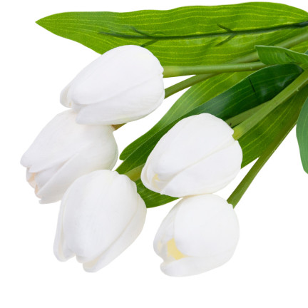 CV26805-2 TULPENSTRAUSS WEISS SCHÖN WIE LEBENDE SCHAUMTULPEN KÜNSTLICH