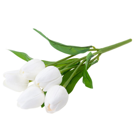 CV26805-2 TULPENSTRAUSS WEISS SCHÖN WIE LEBENDE SCHAUMTULPEN KÜNSTLICH