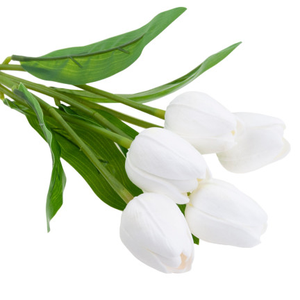 CV26805-2 TULPENSTRAUSS WEISS SCHÖN WIE LEBENDE SCHAUMTULPEN KÜNSTLICH