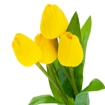 CV26805-5 TULPE GROSSER TULPENSTRAUSS X5 KÜNSTLICHE BLUMEN TULPEN IM STRAUSS GELB