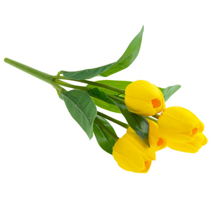 CV26805-5 TULPE GROSSER TULPENSTRAUSS X5 KÜNSTLICHE BLUMEN TULPEN IM STRAUSS GELB