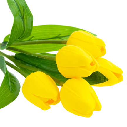 CV26805-5 TULPE GROSSER TULPENSTRAUSS X5 KÜNSTLICHE BLUMEN TULPEN IM STRAUSS GELB