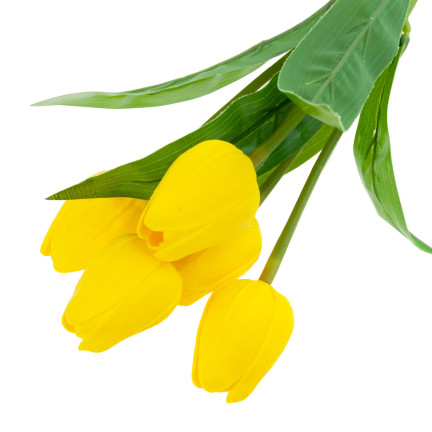 CV26805-5 TULPE GROSSER TULPENSTRAUSS X5 KÜNSTLICHE BLUMEN TULPEN IM STRAUSS GELB