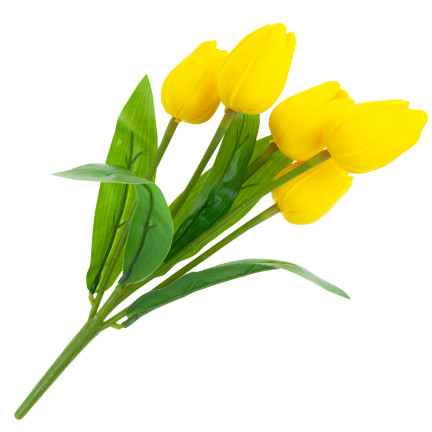 CV26805-5 TULPE GROSSER TULPENSTRAUSS X5 KÜNSTLICHE BLUMEN TULPEN IM STRAUSS GELB