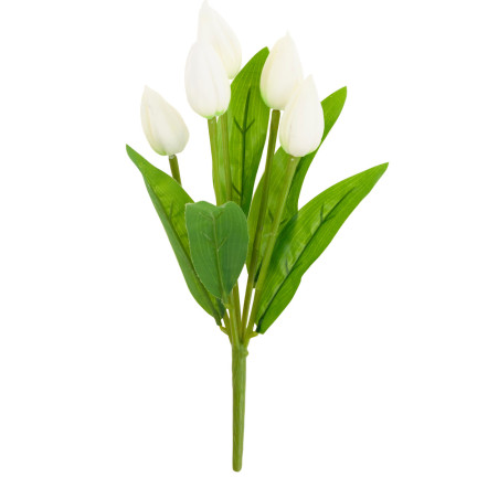 CV26806-1 TULPENSTRAUSS WEISS SCHÖN WIE LEBEN SCHAUMTULPEN KÜNSTLICH