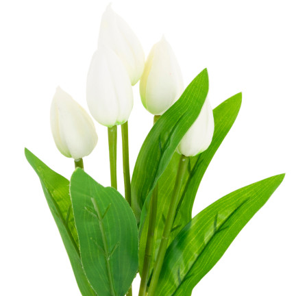 CV26806-1 TULPENSTRAUSS WEISS SCHÖN WIE LEBEN SCHAUMTULPEN KÜNSTLICH