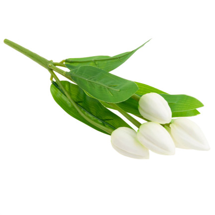 CV26806-1 TULPENSTRAUSS WEISS SCHÖN WIE LEBEN SCHAUMTULPEN KÜNSTLICH