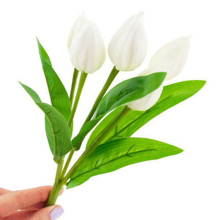 CV26806-1 TULPENSTRAUSS WEISS SCHÖN WIE LEBEN SCHAUMTULPEN KÜNSTLICH