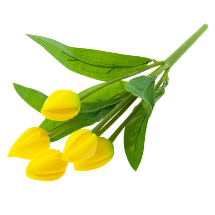 CV26806-3 TULPE GROSSER TULPENSTRAUSS X5 KUNSTBLUMEN TULPEN IM STRAUSS GELB