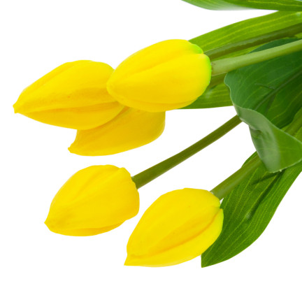 CV26806-3 TULPE GROSSER TULPENSTRAUSS X5 KUNSTBLUMEN TULPEN IM STRAUSS GELB