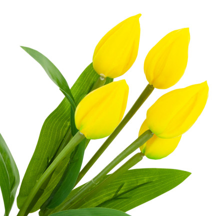 CV26806-3 TULPE GROSSER TULPENSTRAUSS X5 KUNSTBLUMEN TULPEN IM STRAUSS GELB