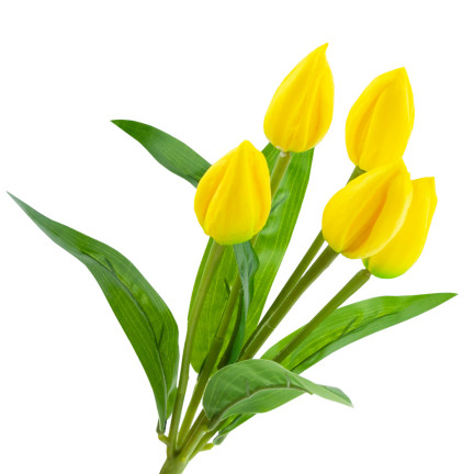 CV26806-3 TULPE GROSSER TULPENSTRAUSS X5 KUNSTBLUMEN TULPEN IM STRAUSS GELB