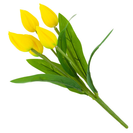 CV26806-3 TULPE GROSSER TULPENSTRAUSS X5 KUNSTBLUMEN TULPEN IM STRAUSS GELB
