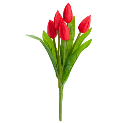 CV26806-5 TULPENSTRAUSS ROT SCHÖN WIE LEBEN SCHAUM TULPEN KÜNSTLICH