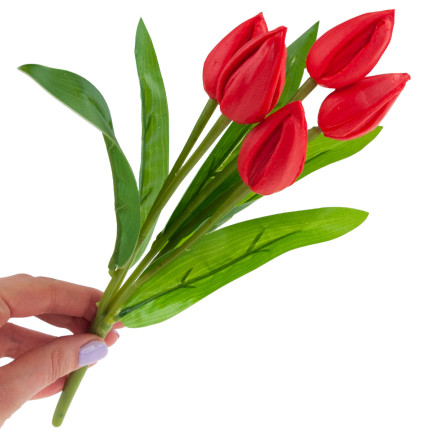 CV26806-5 TULPENSTRAUSS ROT SCHÖN WIE LEBEN SCHAUM TULPEN KÜNSTLICH