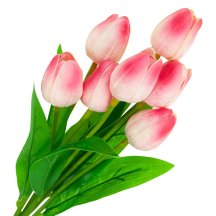 CV26807-8 Frothy TULIPAN BUNCH X7 dew ARTIFICIAL TULIPS IN A BUNCH