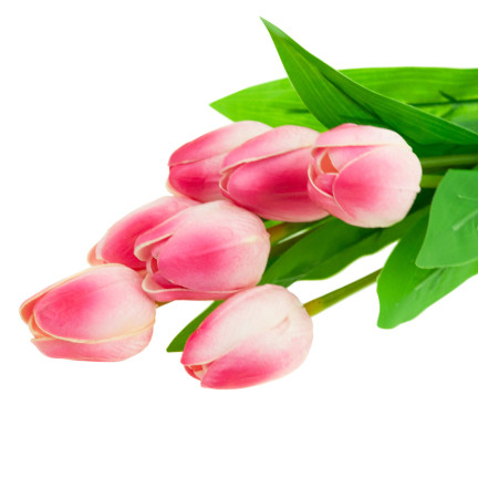 CV26807-8 Frothy TULIPAN BUNCH X7 dew ARTIFICIAL TULIPS IN A BUNCH