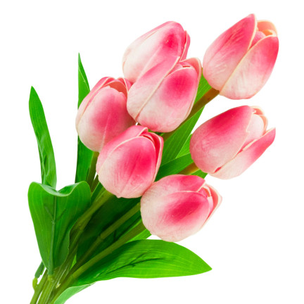 CV26807-8 Frothy TULIPAN BUNCH X7 dew ARTIFICIAL TULIPS IN A BUNCH