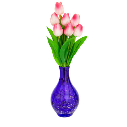 CV26807-8 Frothy TULIPAN BUNCH X7 dew ARTIFICIAL TULIPS IN A BUNCH