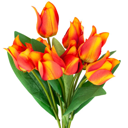 CV26811-4 TULIP GROSSER TULPENSTRAUSS X9 KUNSTBLUMEN TULPEN IN SILIKO BOUQUET