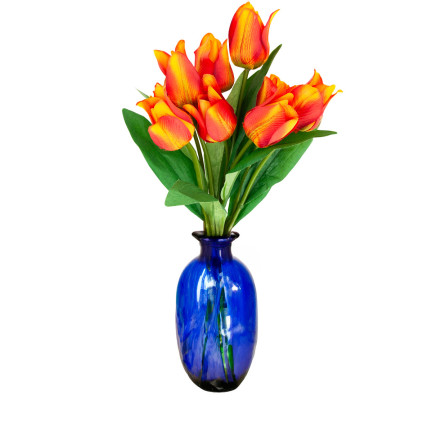 CV26811-4 TULIP GROSSER TULPENSTRAUSS X9 KUNSTBLUMEN TULPEN IN SILIKO BOUQUET