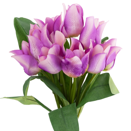 CV26811-7 STRAUSS KÜNSTLICHER GELOCHTER TULPEN X 9 VIOLETT