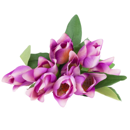 CV26811-7 STRAUSS KÜNSTLICHER GELOCHTER TULPEN X 9 VIOLETT