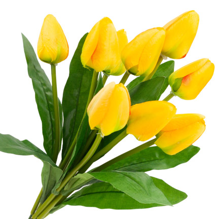 CV26813-2 TULPE GROSSER TULPENSTRAUSS X9 KUNSTBLUMEN TULPEN IM STRAUSS GELB