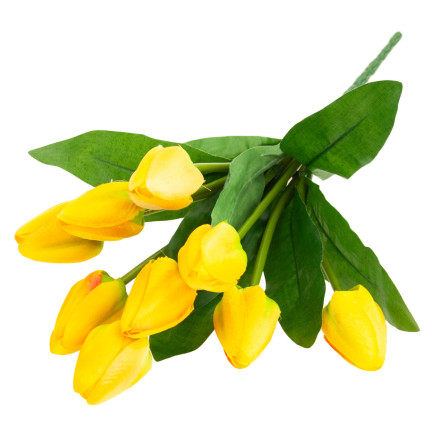 CV26813-2 TULPE GROSSER TULPENSTRAUSS X9 KUNSTBLUMEN TULPEN IM STRAUSS GELB