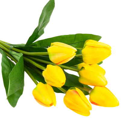 CV26813-2 TULPE GROSSER TULPENSTRAUSS X9 KUNSTBLUMEN TULPEN IM STRAUSS GELB