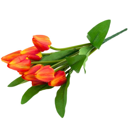 CV26813-3 TULPENSTRAUSS SCHÖN WIE LEBEN TULPEN ORANGE BLUMEN X9