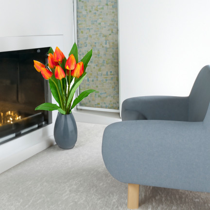CV26813-3 TULPENSTRAUSS SCHÖN WIE LEBEN TULPEN ORANGE BLUMEN X9