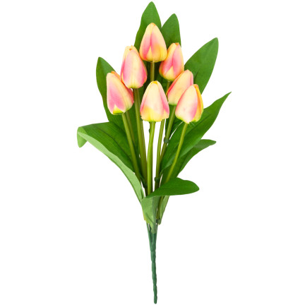 CV26813-4 TULPE GROSSER TULPENSTRAUSS X9 KUNSTBLUMEN TULPEN IM STRAUSS ROSA