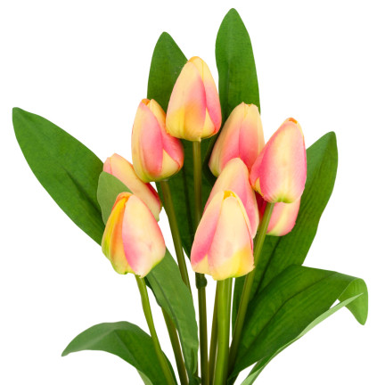 CV26813-4 TULPE GROSSER TULPENSTRAUSS X9 KUNSTBLUMEN TULPEN IM STRAUSS ROSA