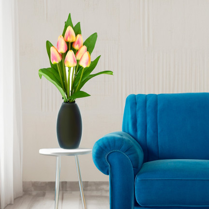 CV26813-4 TULPE GROSSER TULPENSTRAUSS X9 KUNSTBLUMEN TULPEN IM STRAUSS ROSA