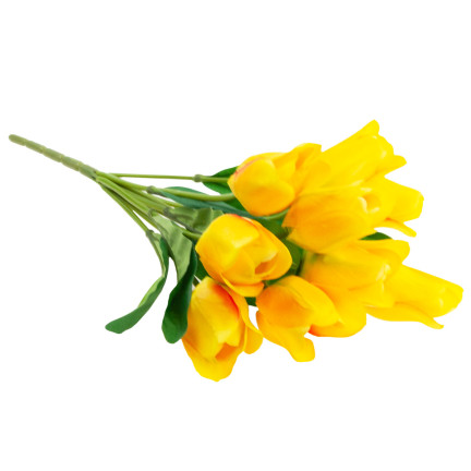 CV26815-2 GROSSER TULPENSTRAUSS X9 GELBE KÜNSTLICHE TULPEN IN EINEM STRAUSS